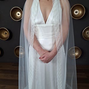 Voile de mariée perlé Voile ivoire avec peigne Voile de mariée avec perles sur les bords Voile cathédrale garniture long voile perlé Voile de mariage personnalisé