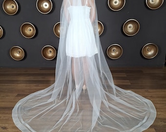 Cathedral veil horsehair veil Wedding veil with horsehair trim veil Floor length veil with horsehair edge veil Bridal veils in chapel veil