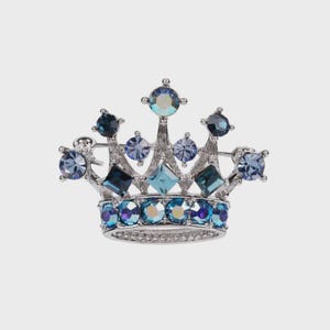 The Official Royal Blue and Silver Crown Brooch