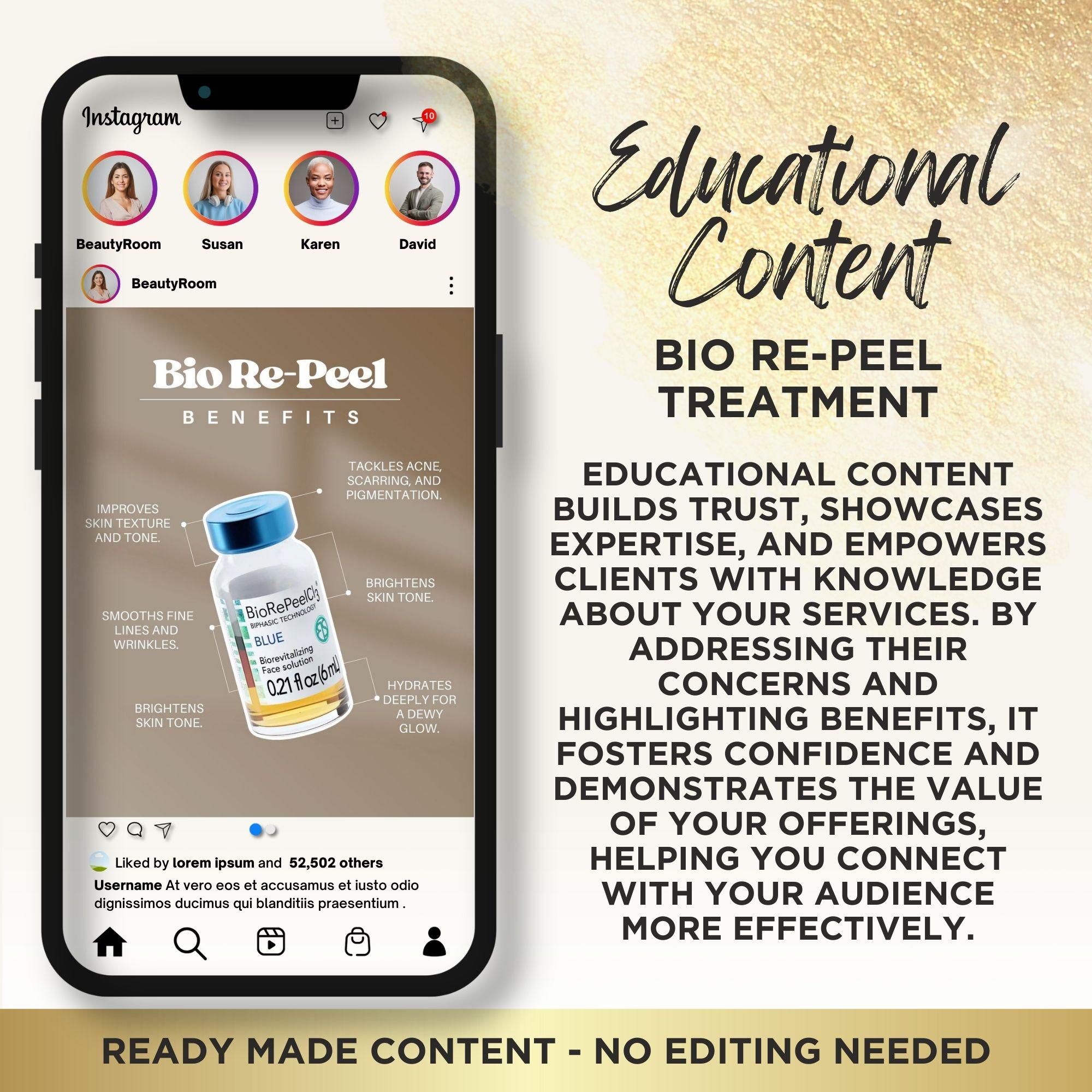 Bio We're Bio Re-peel Instagram Posts: Skincare Specialist Social Media (digital ...