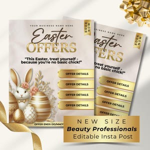 Easter Beauty Salon Instagram Post Template (Canva Editable)