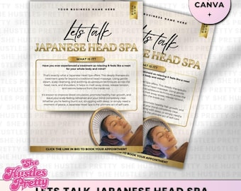 Japanese Head Spa Social Media Template: Canva Beauty Flyer (Digital Download)