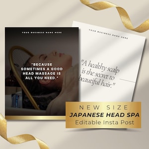Japanese Head Spa Instagram Templates: Luxury Beauty Quotes (Canva)