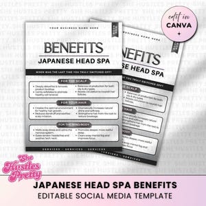 Japanese Head Spa Benefits Instagram Post: Canva Template (Social Media Template)