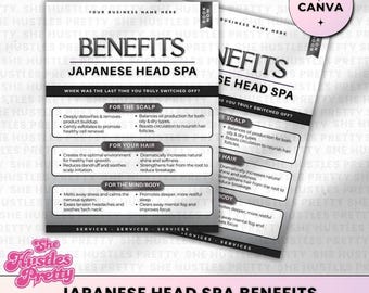 Japanese Head Spa Benefits Instagram Post: Canva Template (Social Media Template)