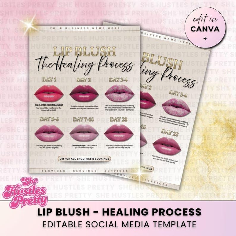 Lip Blush Social Media Template: DIY Canva Flyer PMU Instagram Post ...