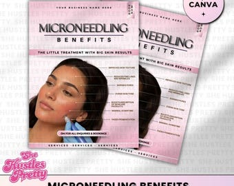 Microneedling Social Media Template: DIY Canva Template, Beauty Flyer, Luxus Gesichtsbehandlung Instagram Post - PW