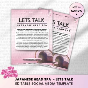 Japanese Head Spa Instagram Post Template: Massage Therapist Marketing (Canva Editable, Social Media Template)
