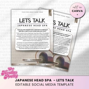 Japanese Head Spa Instagram Post Template: Editable Marketing Flyer, Social Media Template
