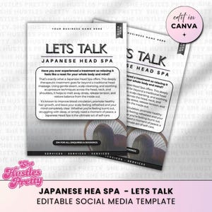 Japanese Head Spa Instagram Post Template: Editable Marketing Flyer, Social Media Template