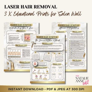Posters voor laserontharing: prints voor salonadvies (digitale download)