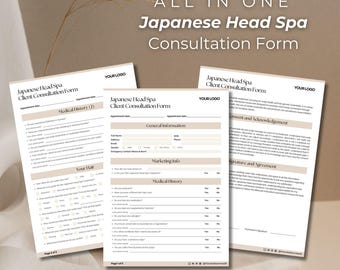 Japanese Head Spa Consultation Form: Editable Salon Template (Canva)