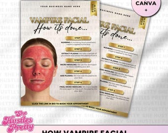 Vampire Facial Skincare Flyer: Esthetician Instagram Post Canva Template (Digital Download)