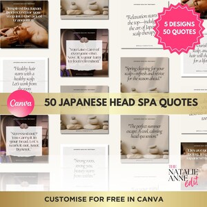 Japanese Head Spa Quotes: Beauty Business Instagram Templates (Canva Editable)