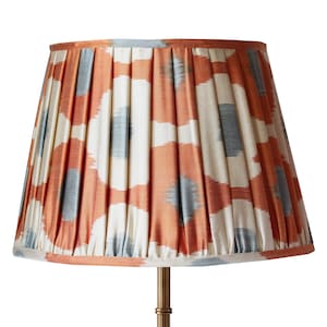 Orange Handmade Pleated Ikat Lampshade - Bespoke - Colorful Fabric Lighting - Light Shade - Custom Sizes Available-Table Lamp- Lampshade