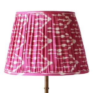 Fuchsia Handmade Pleated Ikat Lampshade - Bespoke - Colorful Fabric Lighting - Light Shade - Custom Sizes Available-Table Lamp- Lampshade