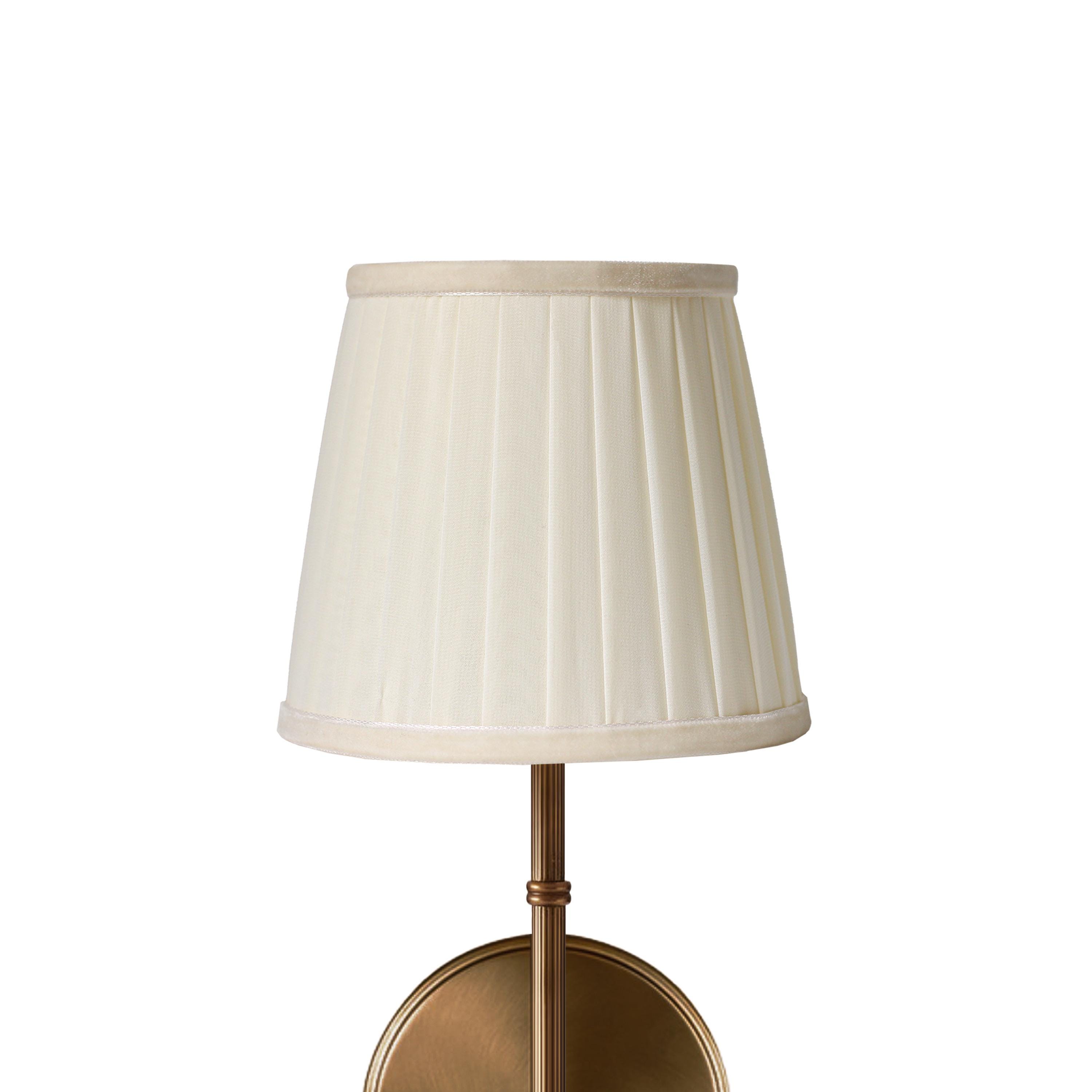 Small Cream Pleated Lampshade: Handmade Clip-On Fabric Shade