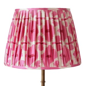 Pink Handmade Pleated Ikat Lampshade - Bespoke - Colorful Fabric Lighting  Modern Style-Custom Sizes Available-Table Lamp- Lamp shade
