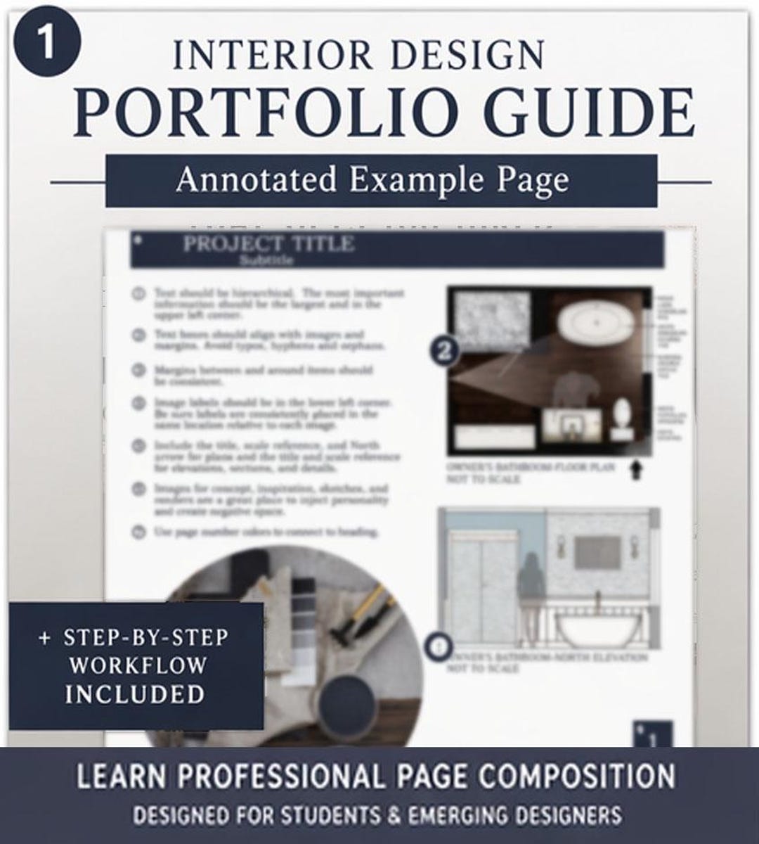 GET NOTICED! Interior Design Portfolio Guide | Annotated Layout Example ...