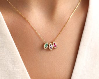 Gepersonaliseerde geboortesteenketting: sterlingzilveren moedersieraden