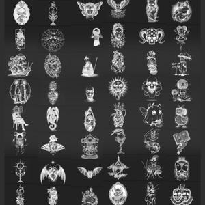 100 sellos de tatuaje surrealistas para Procreate Pinceles surrealistas para artistas digitales imagen 7