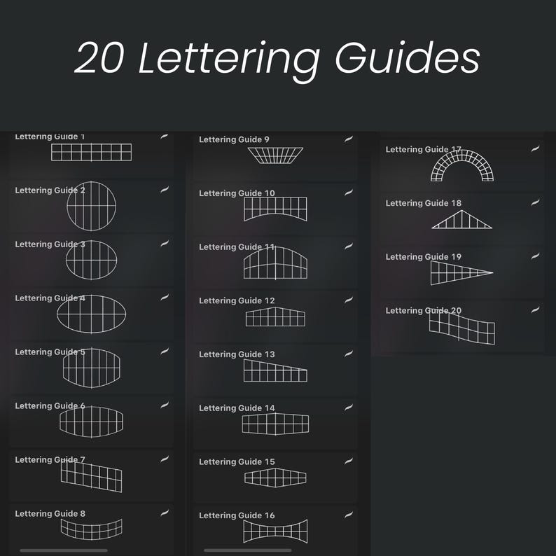 Procreate Logo Stamp Set | 100+ Grid, Shape, & Lettering Guides - Etsy