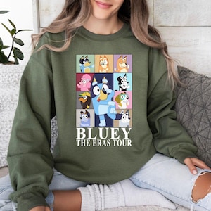 Blue Dog Eras Tour Sweatshirt, Blue Family Hoodie, Blue Dog Cartoon Crewneck, Blue Birthday Party Sweatshirt, Eras Tour Blue, Blue Sweater
