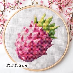 Dragonfruit Cross Stitch Pattern PDF - Digital Download