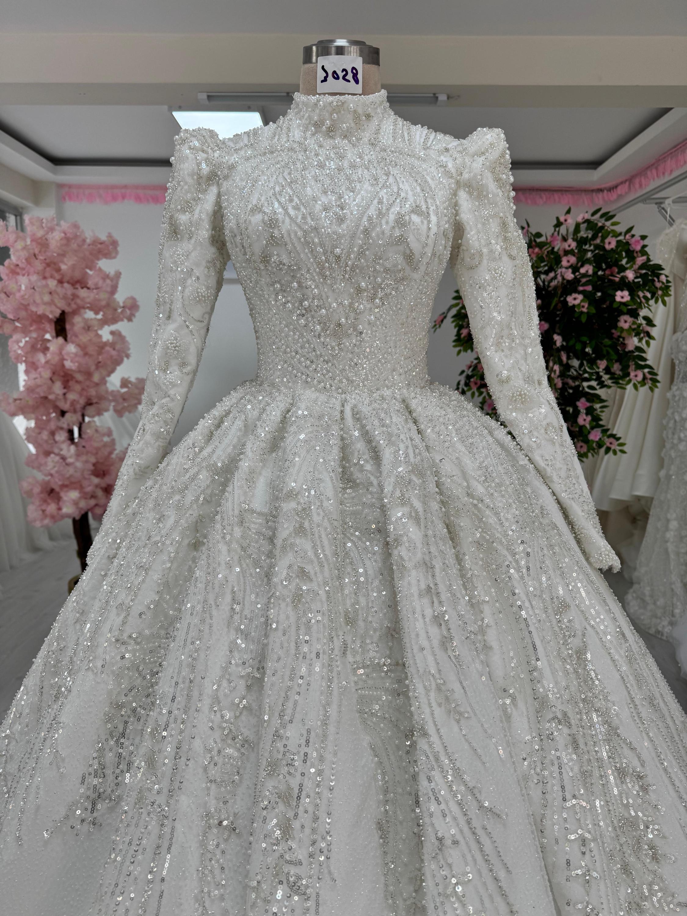 Hijab Wedding Dress With Structured Bodice Muslim