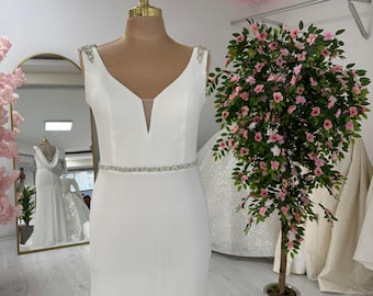 Neue Kollektion White Satin Brautkleid, Zurück Detailliertes Luxushochzeitskleid, Elegantes Hochzeitskleid, Korsetthochzeitskleid, Brautkleider,