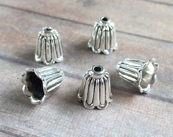Pack of 20 x Antique Bronze Tibetan 9 x 14mm Kumihimo Bell-Shape End Caps Y02530 Charming Beads