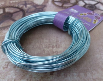 1 x Dark Blue Plated Aluminium 0.8mm x 10m Round Craft Wire Coil HA16655