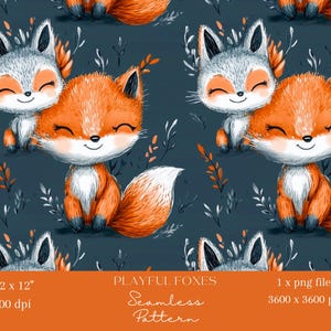 1x renards ludiques, papier numérique, animal, motif transparent, papier de scrapbooking, fond numérique, motif de sublimation, journalisation indésirable