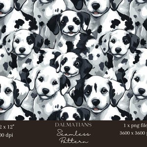 1 x Dalmatian Puppy Seamless Digital Pattern Dog Print for Fabric, Animal Wallpaper, Kids Wrapping Paper, Scrapbooking, Sublimation crafts
