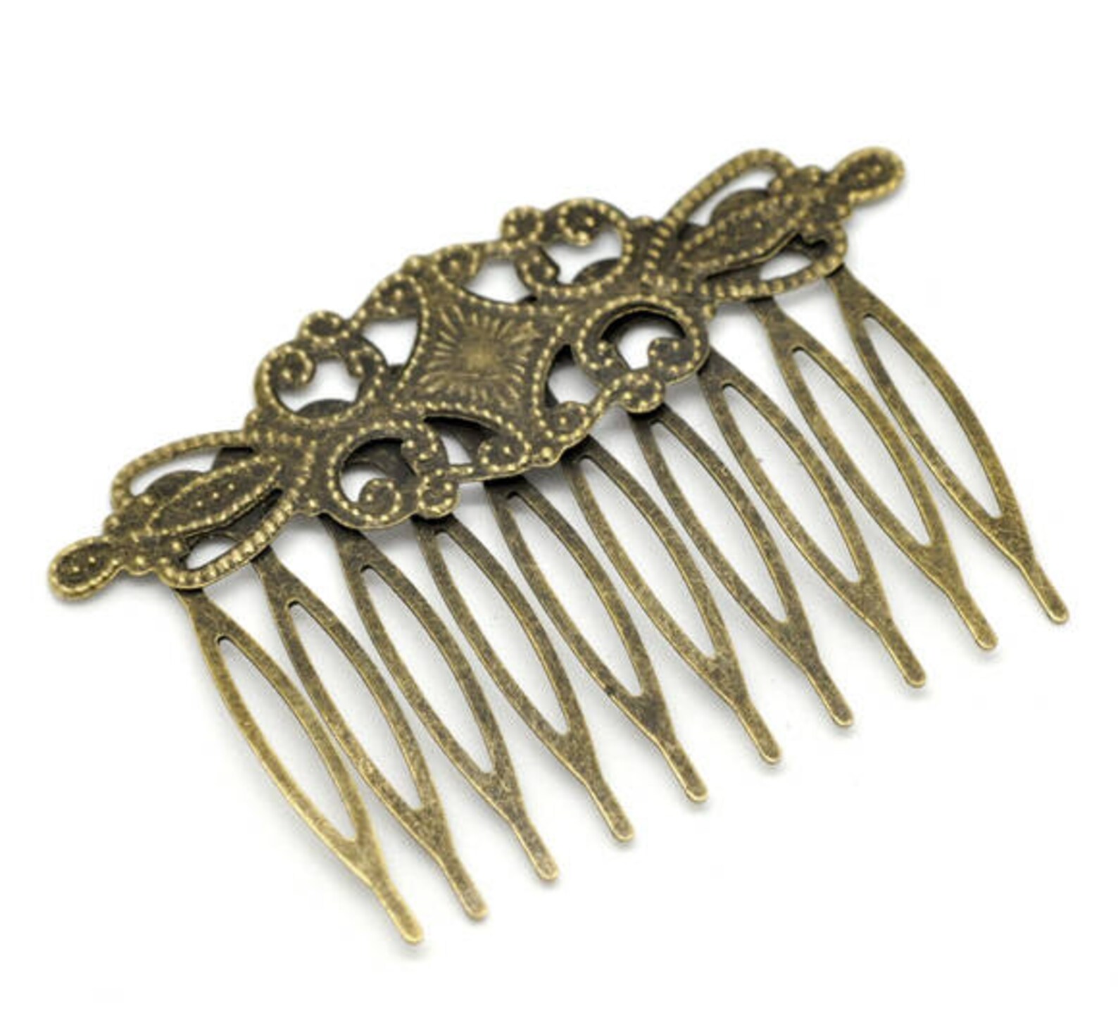 Pack of 4 Antique Bronze Small Hair Comb With Filigree Etsy
