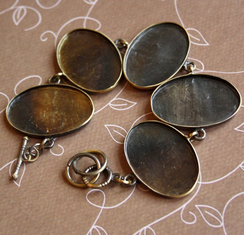 2 pcs Solid Bracelet Big Oval Cabochon Resin Blanks Setting