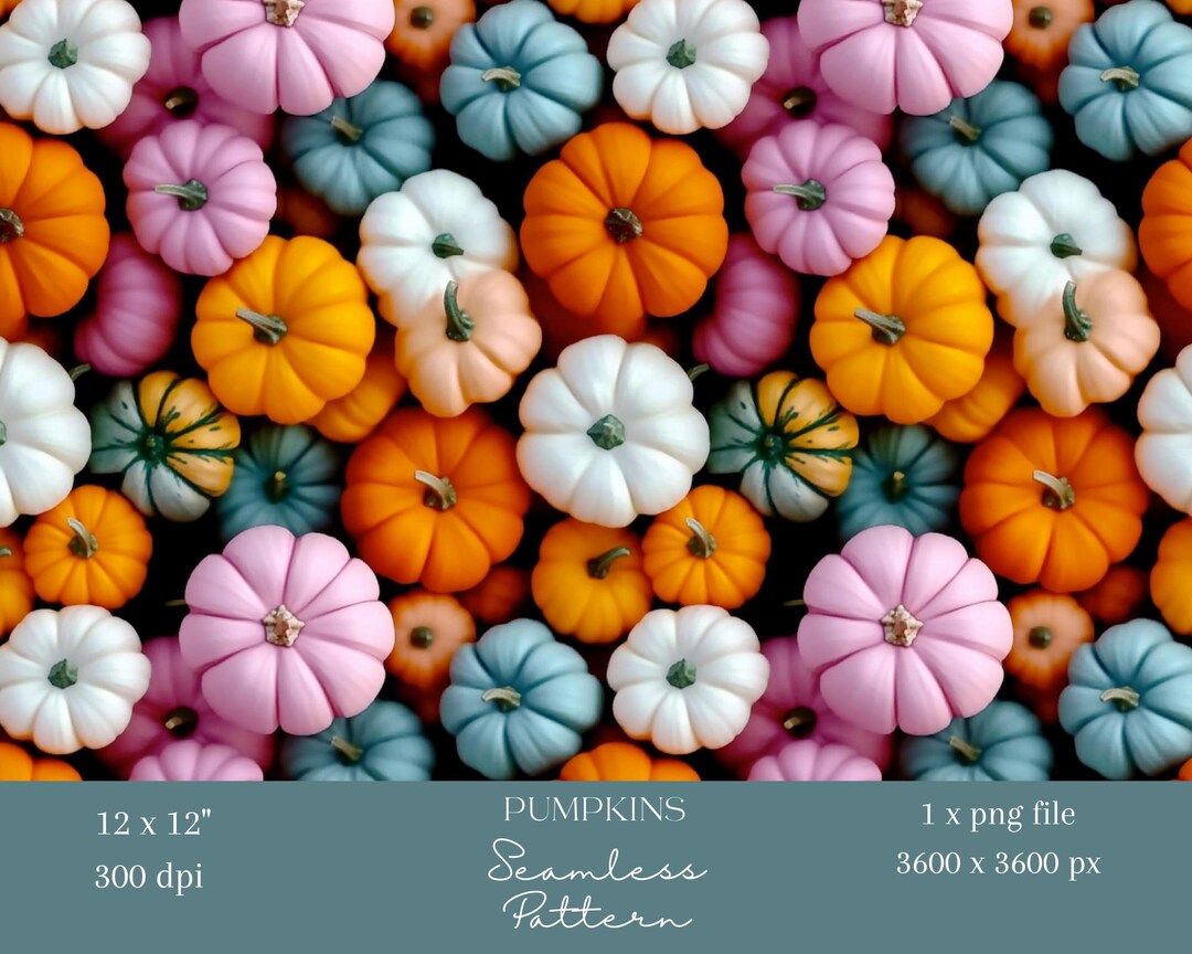 1x Mini Pumpkins Digital Seamless Pattern Halloween Wallpaper ...