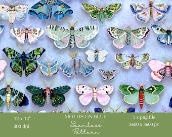 1x Butterfly Seamless Digital Pattern Colourful Insect Wallpaper, Wrapping Paper, Scrapbooking Paper, Fabric Print, Sublimation Download