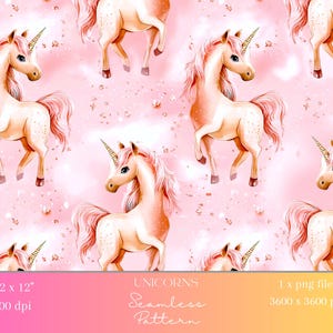 1x Roze Eenhoorn Sprookje Naadloos Patroon Herhalend Bestand Stof Print Achtergrond Kinderbehang Meisjeskamer Ontwerp Kwekerij Digitale Achtergrond