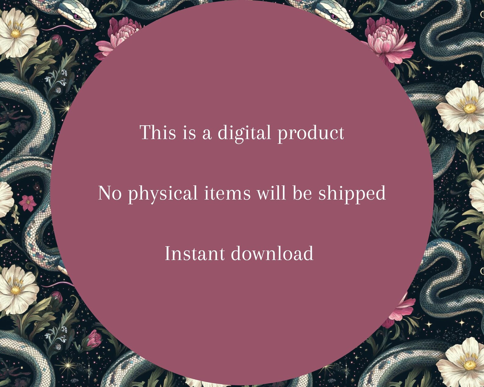 1x Snakes in Florals Digital Paper Fabric Seamless Pattern Scrapbooking ...