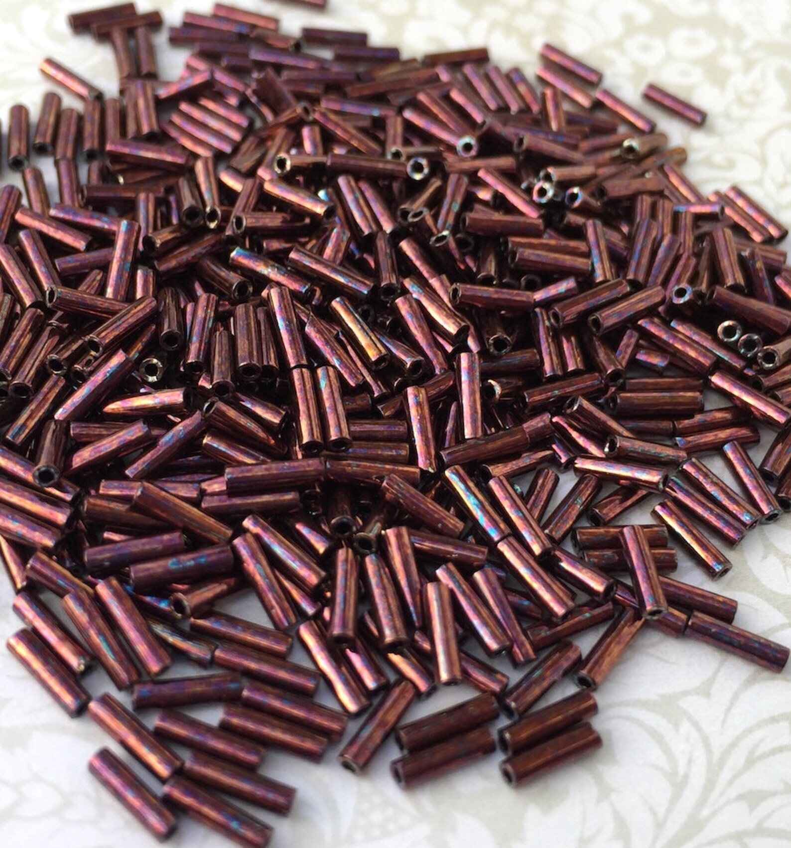 10 Grams Metallic Dark Raspberry 6mm Miyuki Glass Bugle Beads Etsy