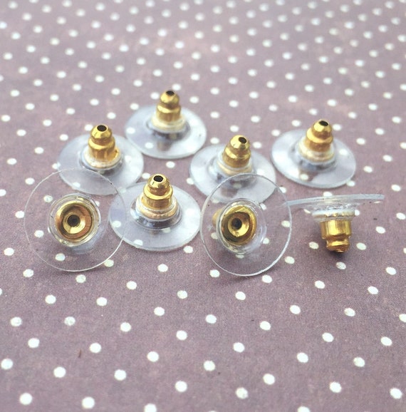 50X Ear Post Nuts Rubber Earring Backs Stoppers Jewelry Findings Silver/Golden 50X Ear Post Nuts Rubber Earring Backs Stoppers Jewelry Findings Silver/Golden