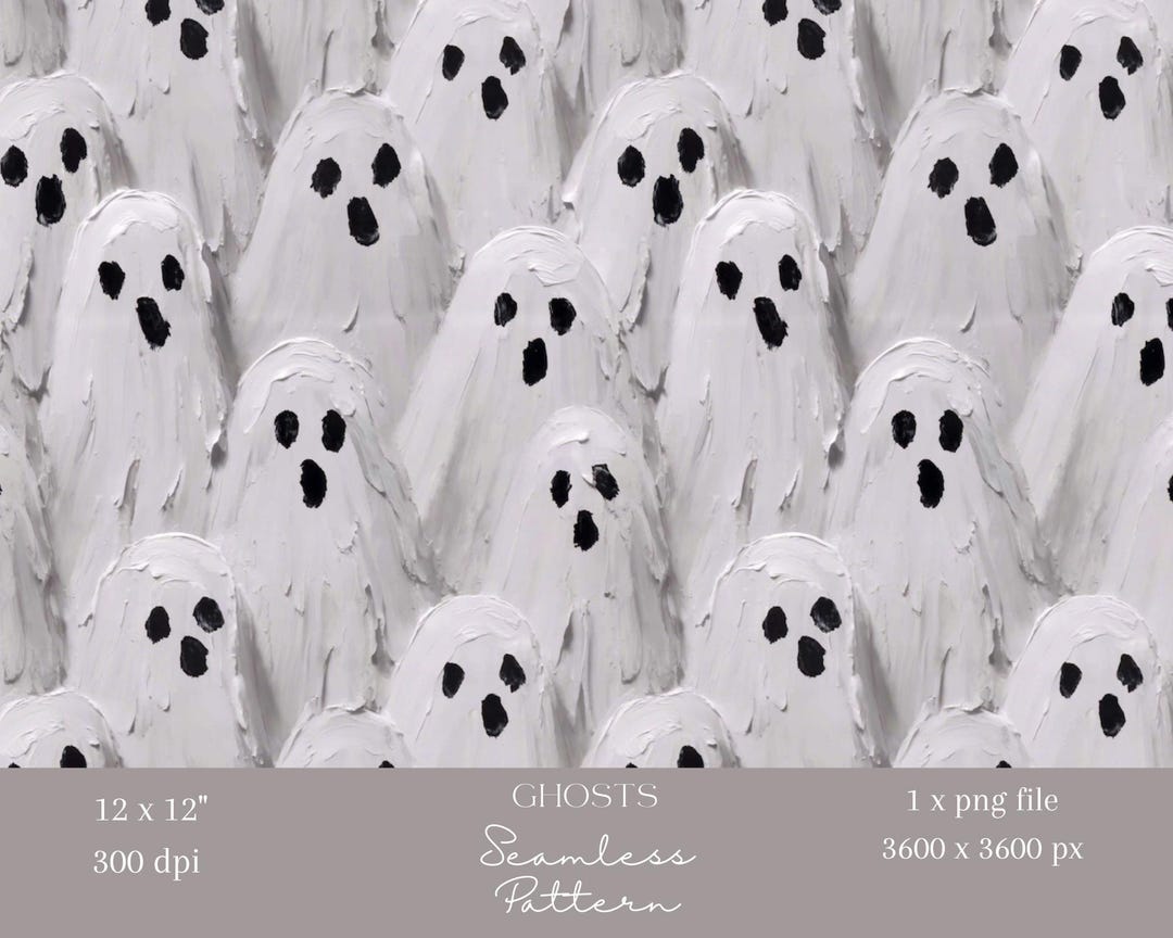 1x Halloween Ghost Seamless Digital Pattern Spooky Wallpaper, Wrapping ...