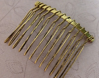free shipping in UK - 10 pcs - Antique Gold Hair Combs Small 37x49mm, slight seconds