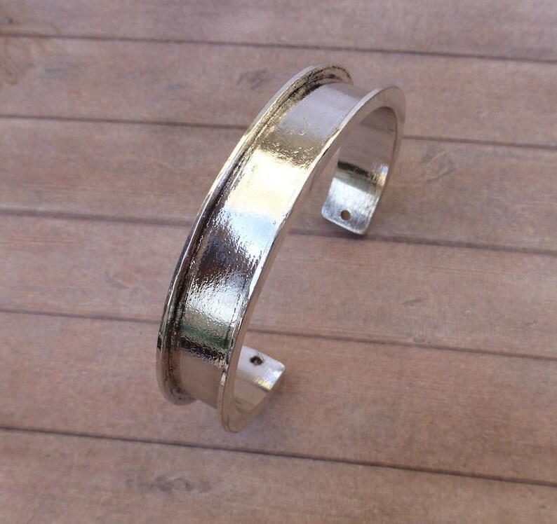Pack of 2 Open Cuff Channel Bracelet blanks settings Jewelry & Beauty Jewelry Making & Beading