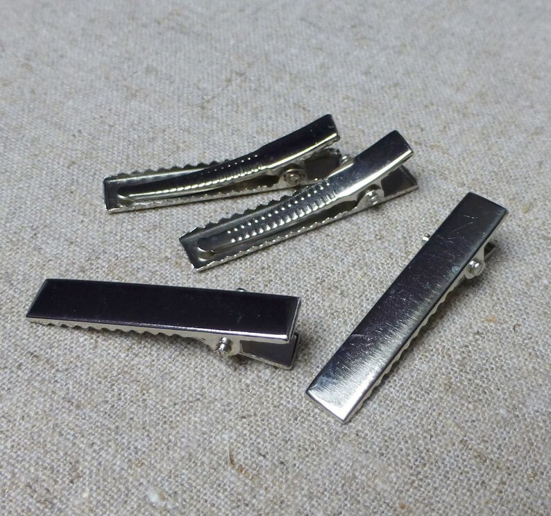 pack of 20 Silver Short crocodile alligator hair clip 34mm