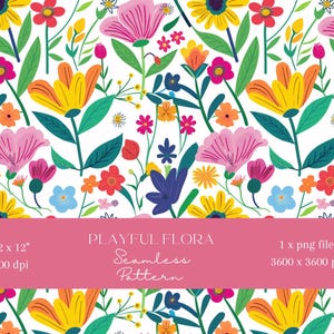 1x Papel digital con flores de colores simples y sin costuras, papel para álbumes de recortes, fondo digital, patrón de sublimación, diario basura