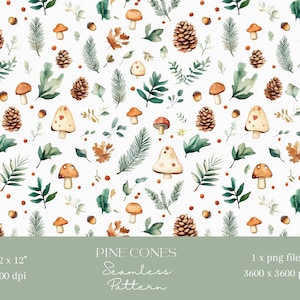 1 x Cônes de pin, éléments forestiers, papier numérique, tissu, motif transparent, papier de scrapbooking, fond numérique, motif de sublimation, journal indésirable