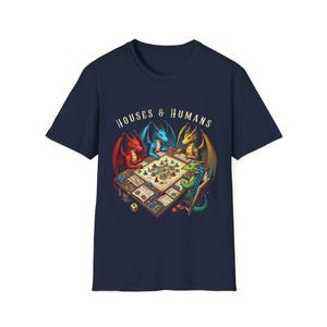 Humans and Houses, DND Funny Unisex Softstyle T-Shirt, Dungeons and Dragons Tee, Roleplaying Shirt, RPG Gamer Gift, Geek Clothing
