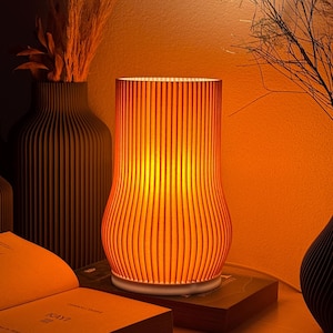 Wavy Table Lamp | Unique Retro Bedside Lamp | Aesthetic Bedroom Decor and Office Lamp